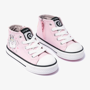 Zapatillas Unicorn Hi-Top Niña Napa Rosa