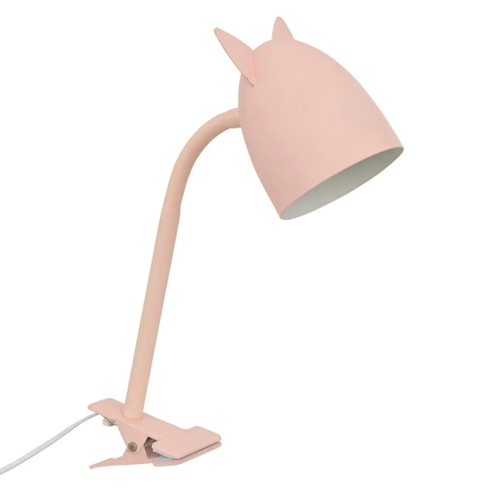 Lampe pince enfant Sily rose H43cm