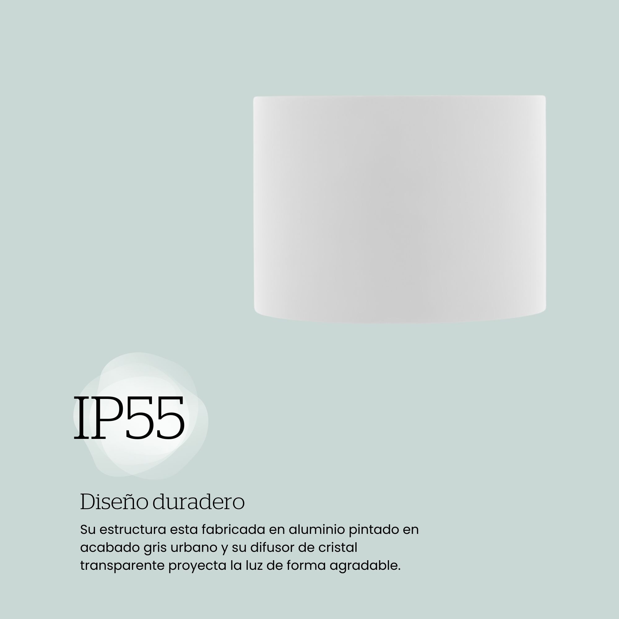 Forlight Axis Round aplique exterior en forma oval con led en blanco cálido 3000K en blanco