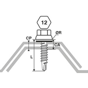 Vis bac acier SCELL-IT Couturage - Ø6.3 x 22 mm - TH12 - Anthracite RAL7016 - Sachet de 100 - ZTCR-63022-7016