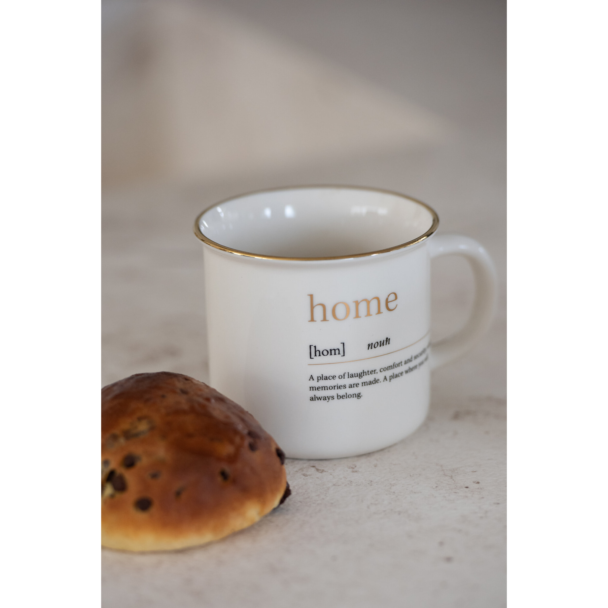 J-Line tasse Message Family Home - céramique - or - 2 pcs