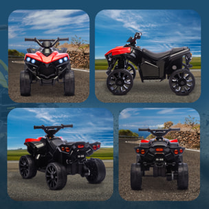 Quad Eléctrico para Niños 6 V, Quad para Niños de 37 a 72 Meses, Velocidad hasta 3â€¯km/h, con Faros y Música, Rojo