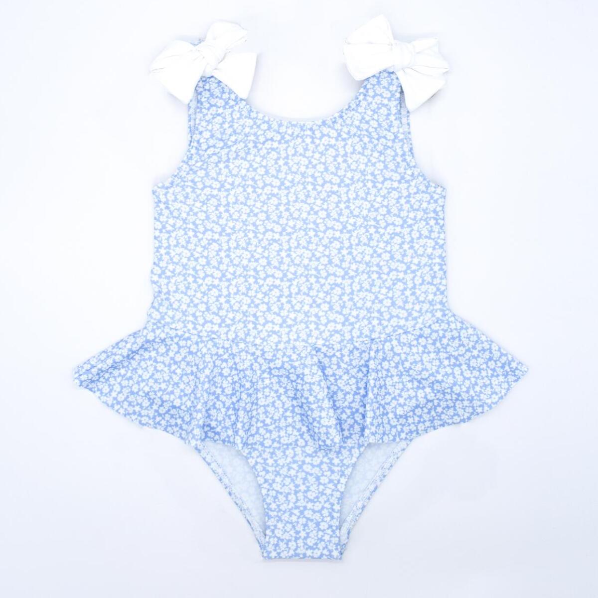 Bañador flor azul bebé