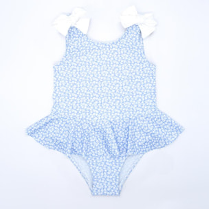 Bañador flor azul bebé