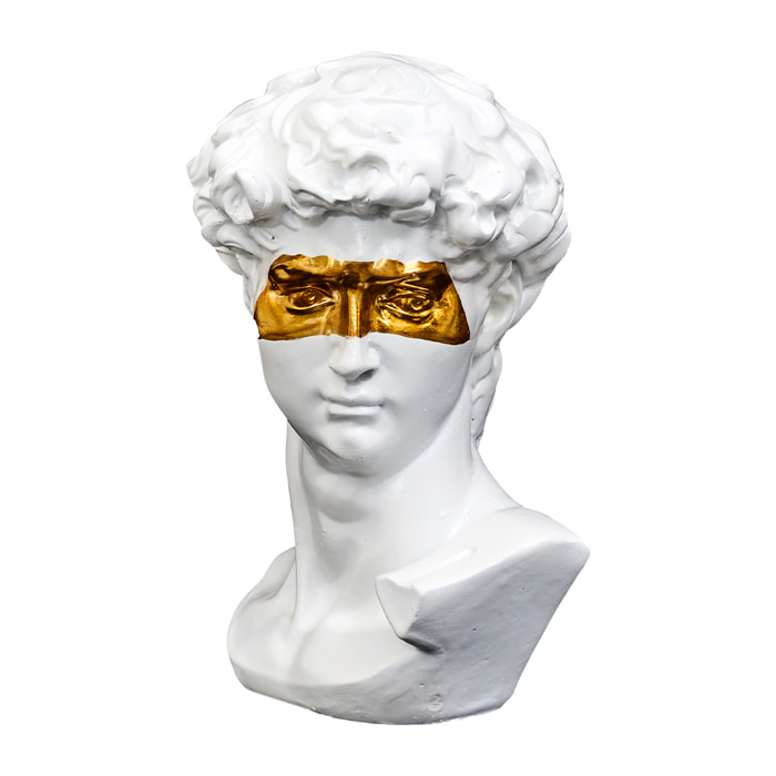 Statue David Masque Dore H15cm
