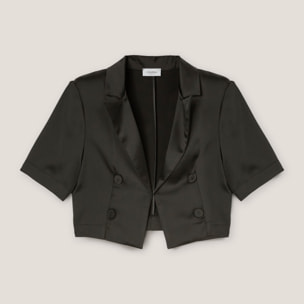 Motivi - Chaqueta spencer de raso - Negro