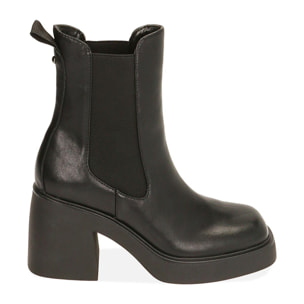 Chelsea boots platform neri, tacco 8,5 cm