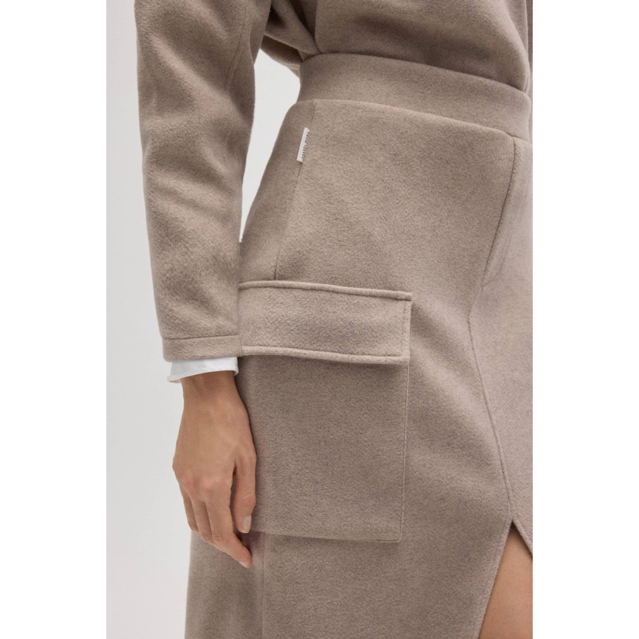 Gonna midi in stile cargo marrone caldo