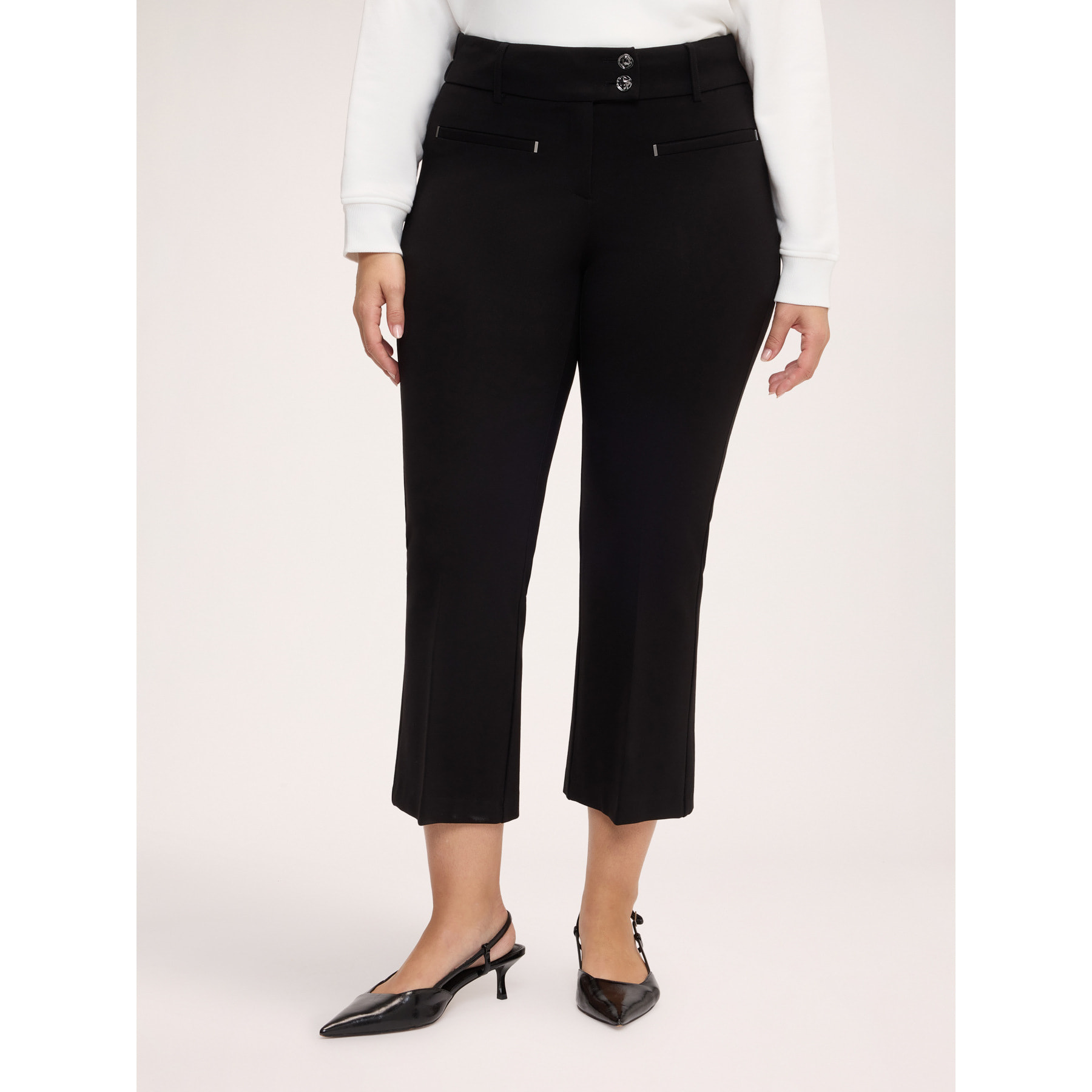 Fiorella Rubino - Pantaloni kick flare in Punto Milano - Nero
