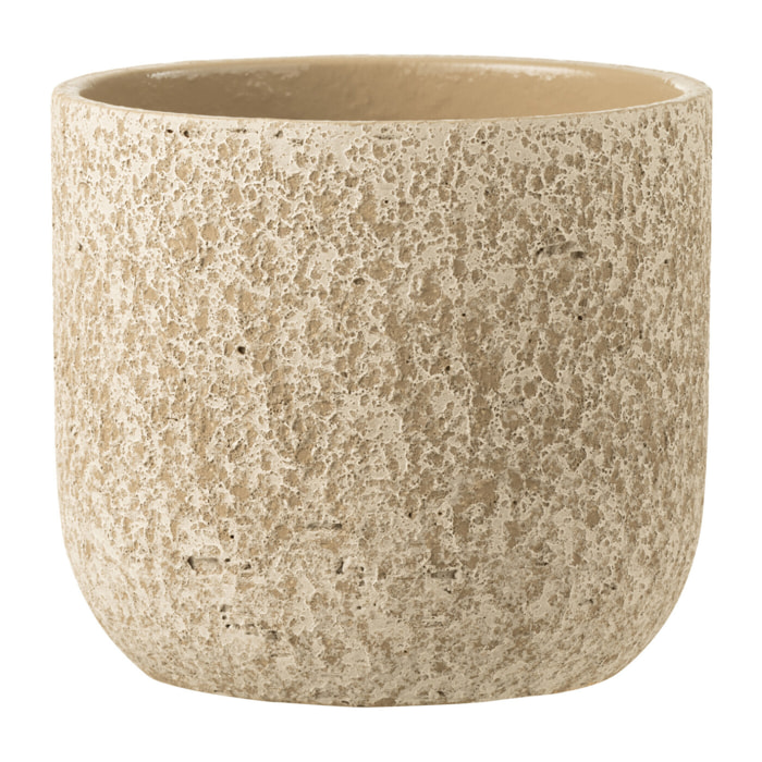 J-Line cachepot Rugueux - céramique - beige - large - Ø 22.00 cm