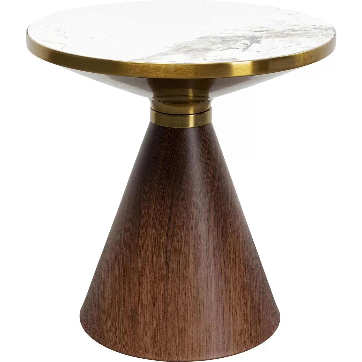 Table d'appoint Cono 50cm céramique noyer Kare Design