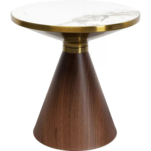 Table d'appoint Cono 50cm céramique noyer Kare Design