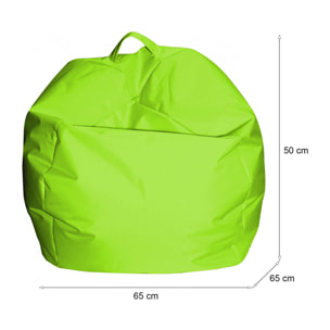 Pouf Ascia, Poltrona multiuso, Poltroncina sacco, Pouf poggiapiedi, Made in Italy, 65x65 h50 cm, Verde