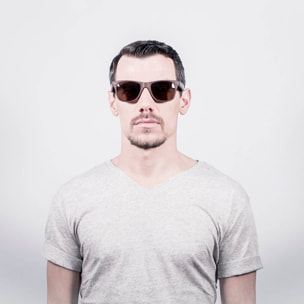 Gafas de sol OCEAN BEACH WOOD - Patilla marrón bambú con montura marrón oscuro y / Marrón
