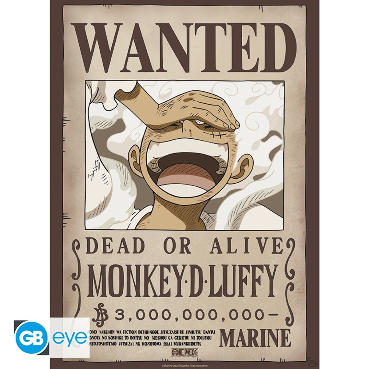 One Piece Wanted Luffy Wano Poster 52 x 38 cm Gbeye