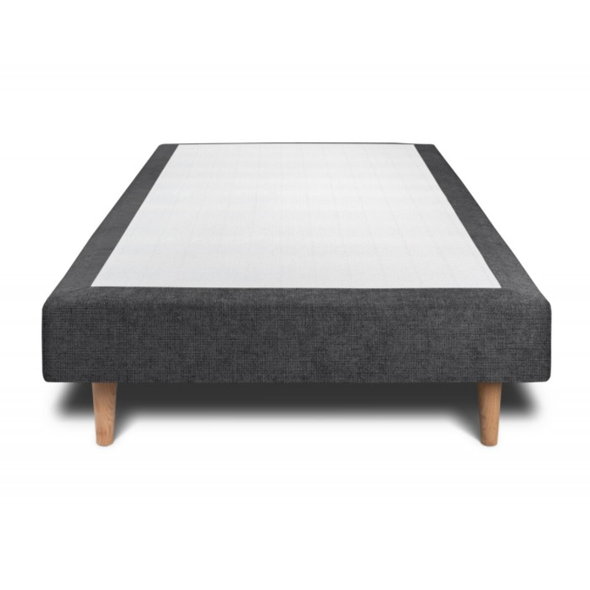 Lit avec tête de lit tapissée tissu et sommier tapissier ep14