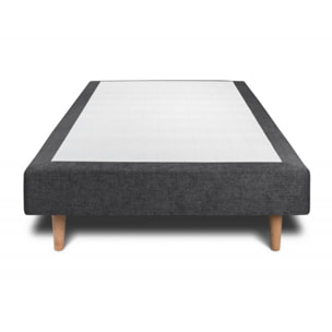 Lit avec tête de lit tapissée tissu et sommier tapissier ep14