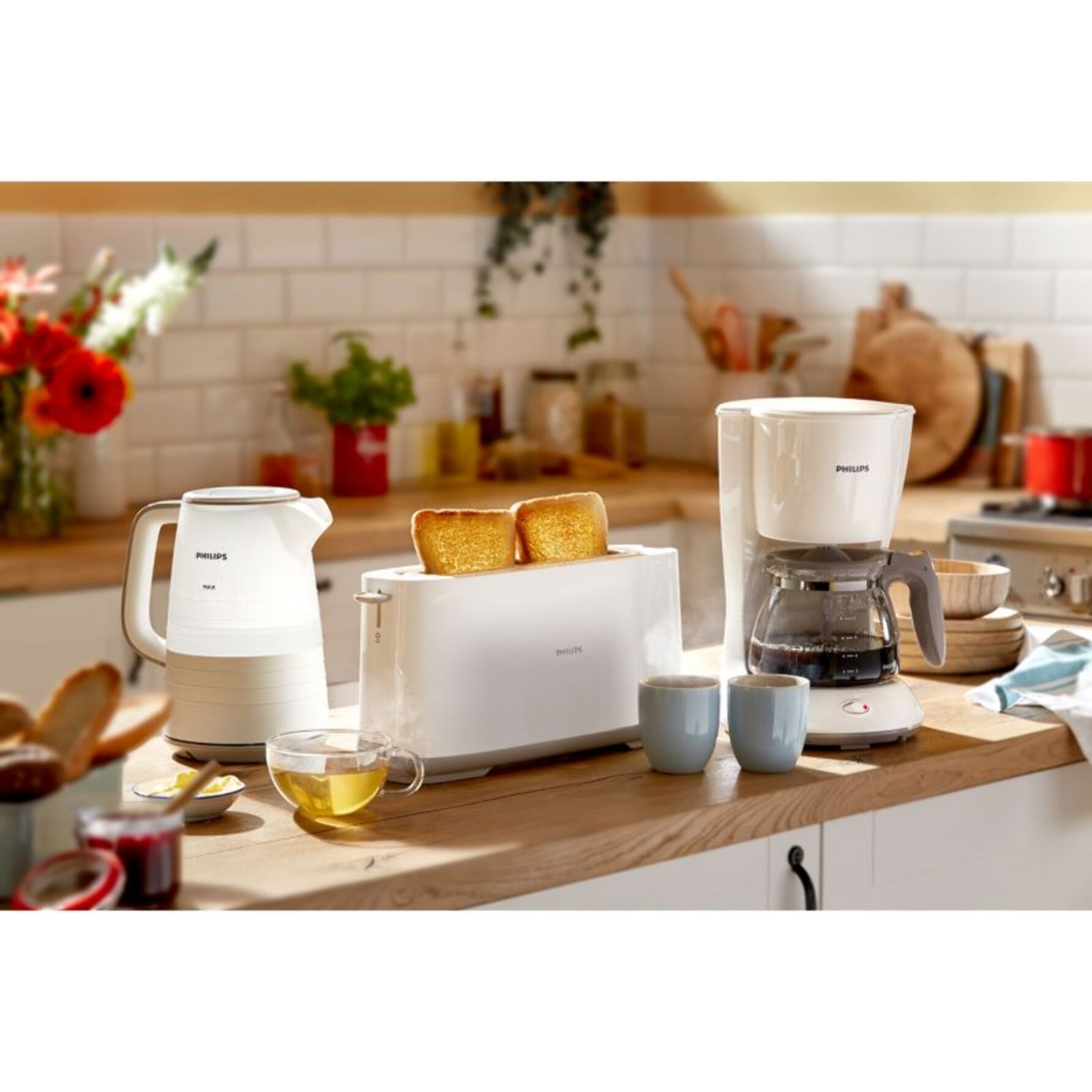 Grille-pain PHILIPS HD2590/00 Toaster blanc Daily, 1 fente longue, 830W