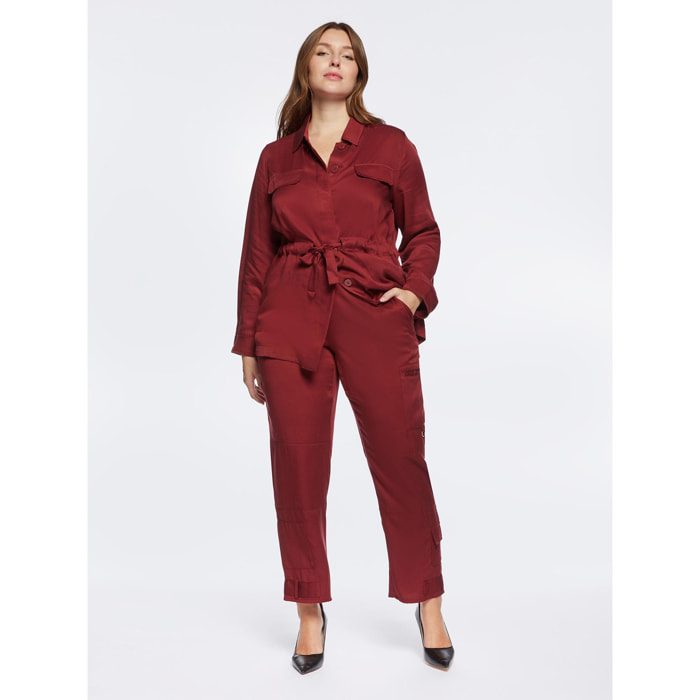 Fiorella Rubino - Pantalones cargo de lyocell - Rojo