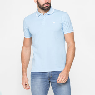 POLO IN PIQUET DI COTONE CON TIPPING A CONTRASTO