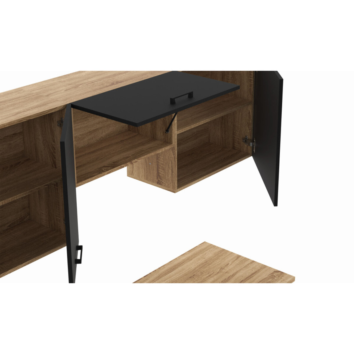 Ensemble de cuisine Allegra 240cm - Bois - Noir