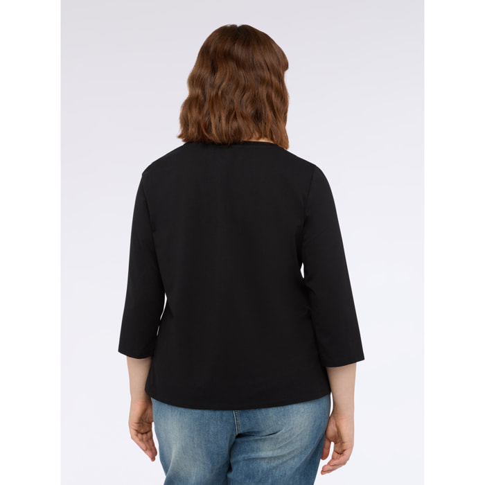 Fiorella Rubino - Camiseta de jersey de algodón con charms - Negro