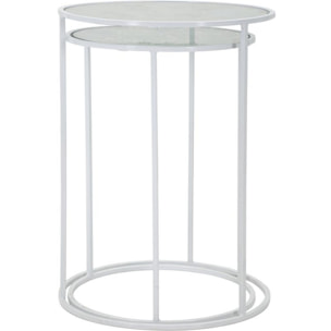 TAVOLINETTI WHITE HARTS COPPIA CM Ø 43X60-38X55