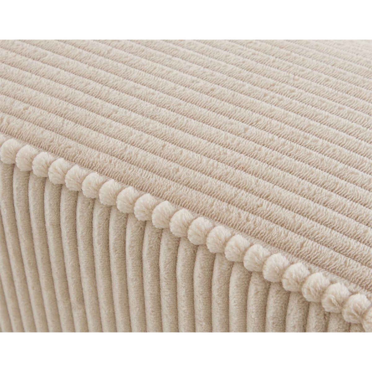 Topaze - Canapé droit 4 places avec double méridienne - assise profonde - en velours côtelé - Beige