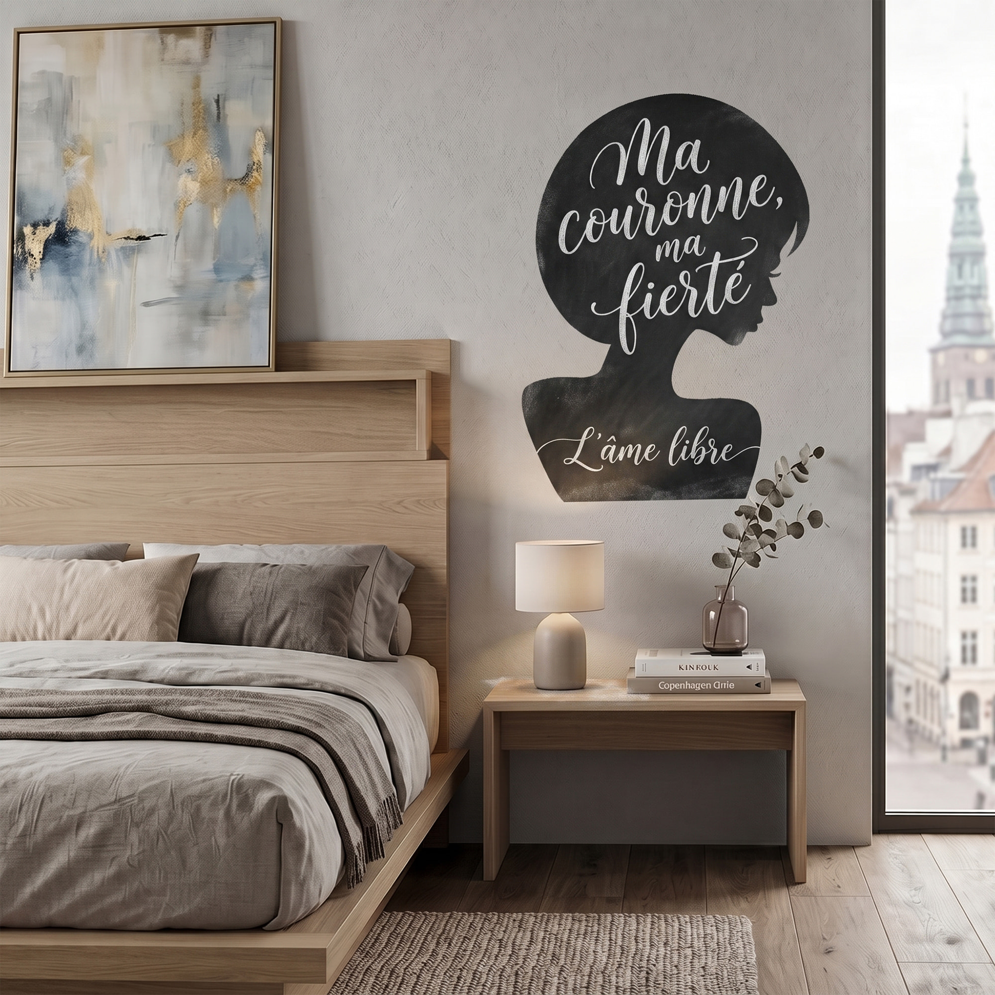 Sticker ardoise tableau noir - stickers muraux adhésif effaçable - SILHOUETTE FEMME