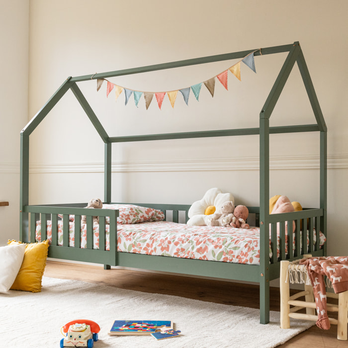Lit cabane pour enfant 190x90cm vert MARCEAU