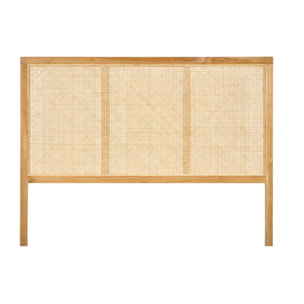 Tête de lit 160 cm en bois de teck et rotin style exotique - LINA