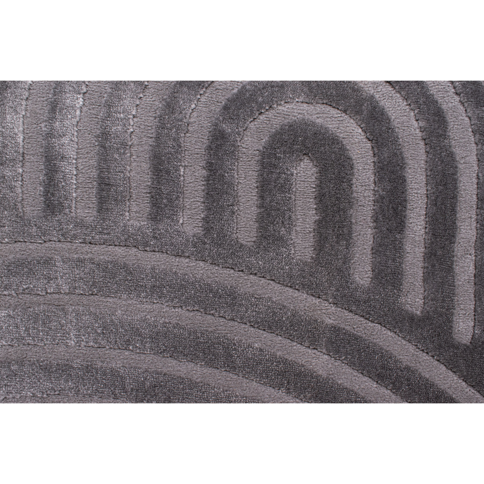 BIANCA - Tapis rond à motif arc en ciel en relief - Gris
