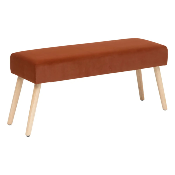 Banc velours "Salome" 100x35cm ambre