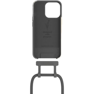 Coque avec cordon WOODCESSORIES iPhone 13 Pro Tour de cou gris foncé