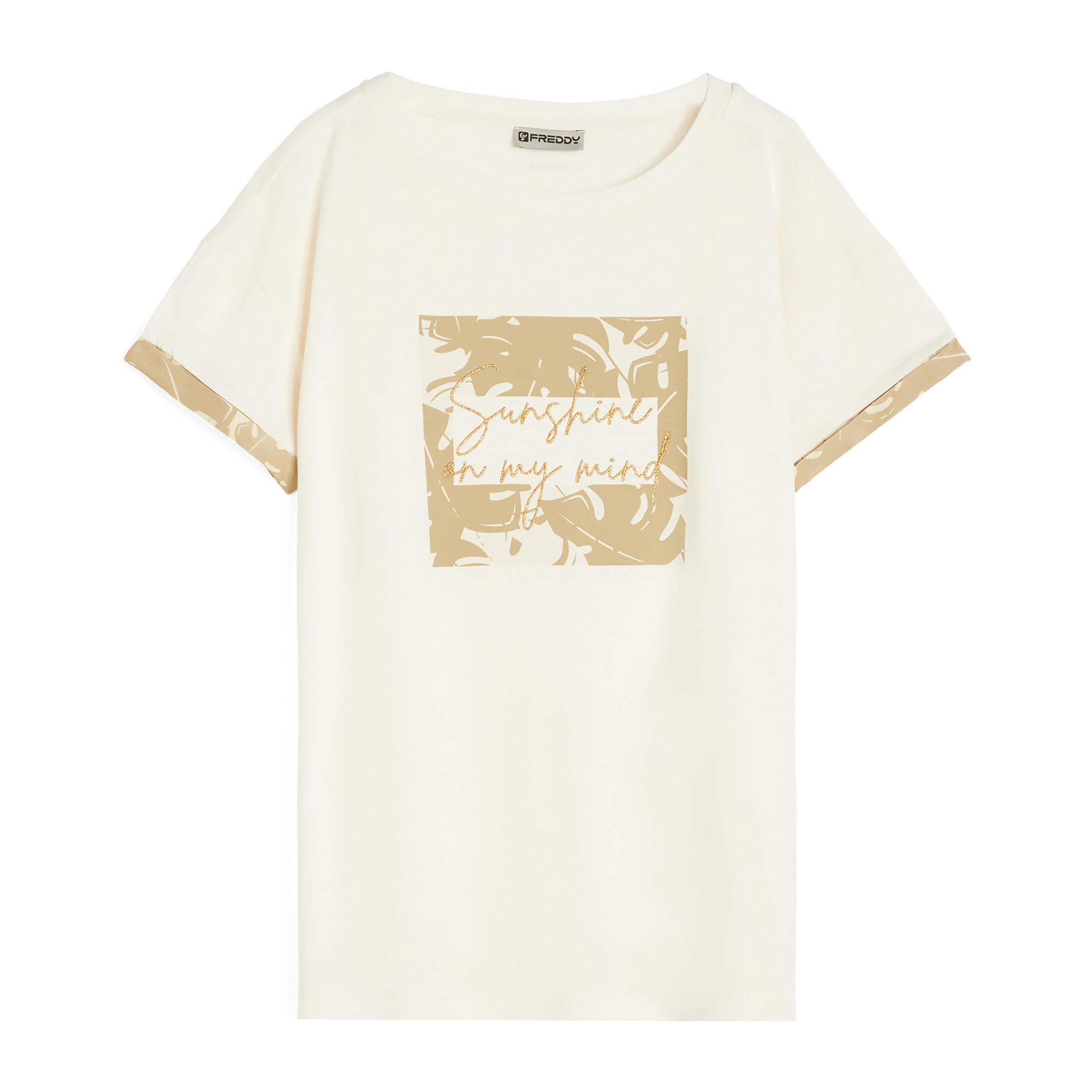 T-shirt da donna in jersey modal con grafiche tropical