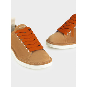 SCARPA ALLACCIATA P01 DONNA IN SUEDE BISCOTTO-ARANCIO BRUCIATO