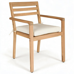 Ensemble table et chaises de jardin 4 places en acacia massif et céramique FARO