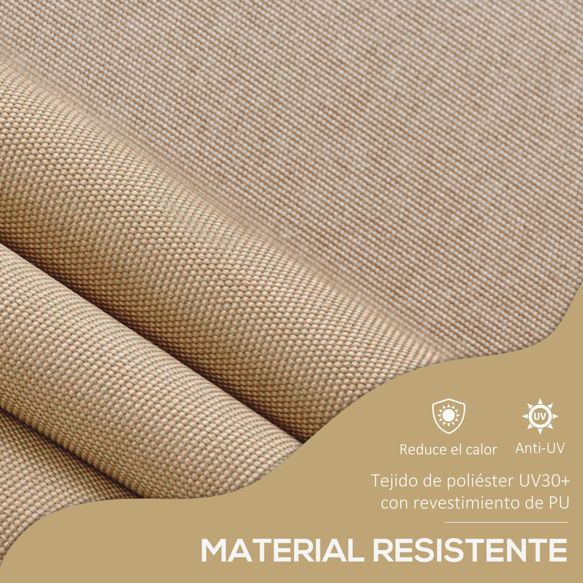 Toldo Manual Retráctil 2x1,2 m Toldo Exterior Terraza Enrollable Altura Ajustable con Manivela 210-300 cm Sin Taladro Protección UV30+ para Balcón Jardín Beige