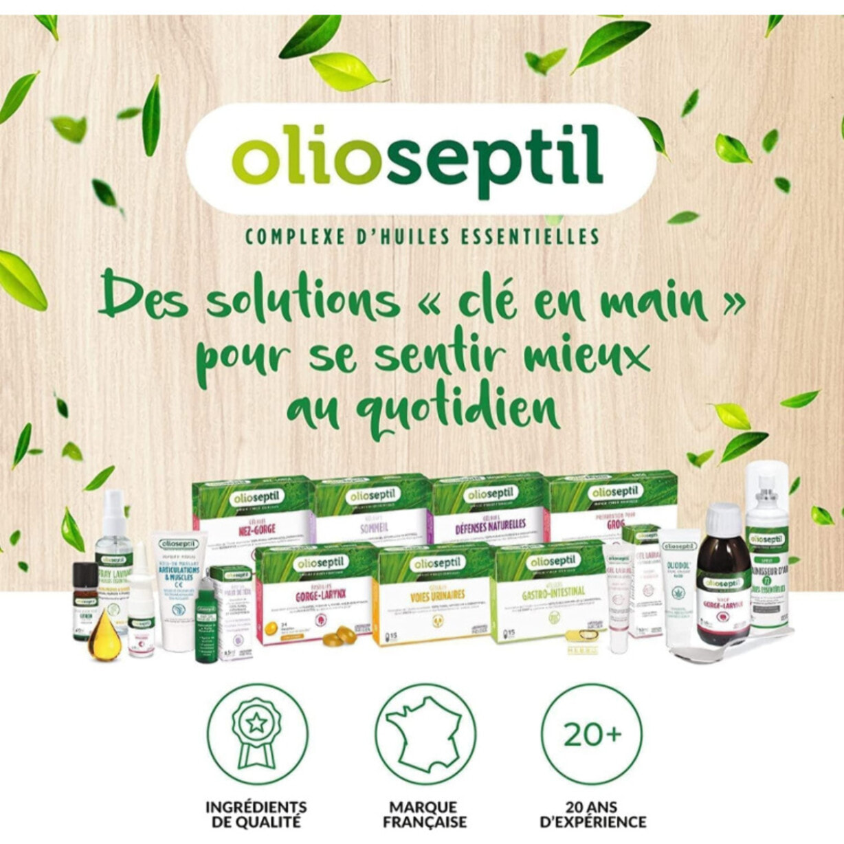 OLIOSEPTIL - Spray Lavant aux Huiles Essentielles - Mains propres et douces - 98% d'ingrédients d'origine naturelle - Nettoie, hydrate & protège - Sans rinçage - Parfum Menthe-Figue - Spray 50ml - Lot de 3