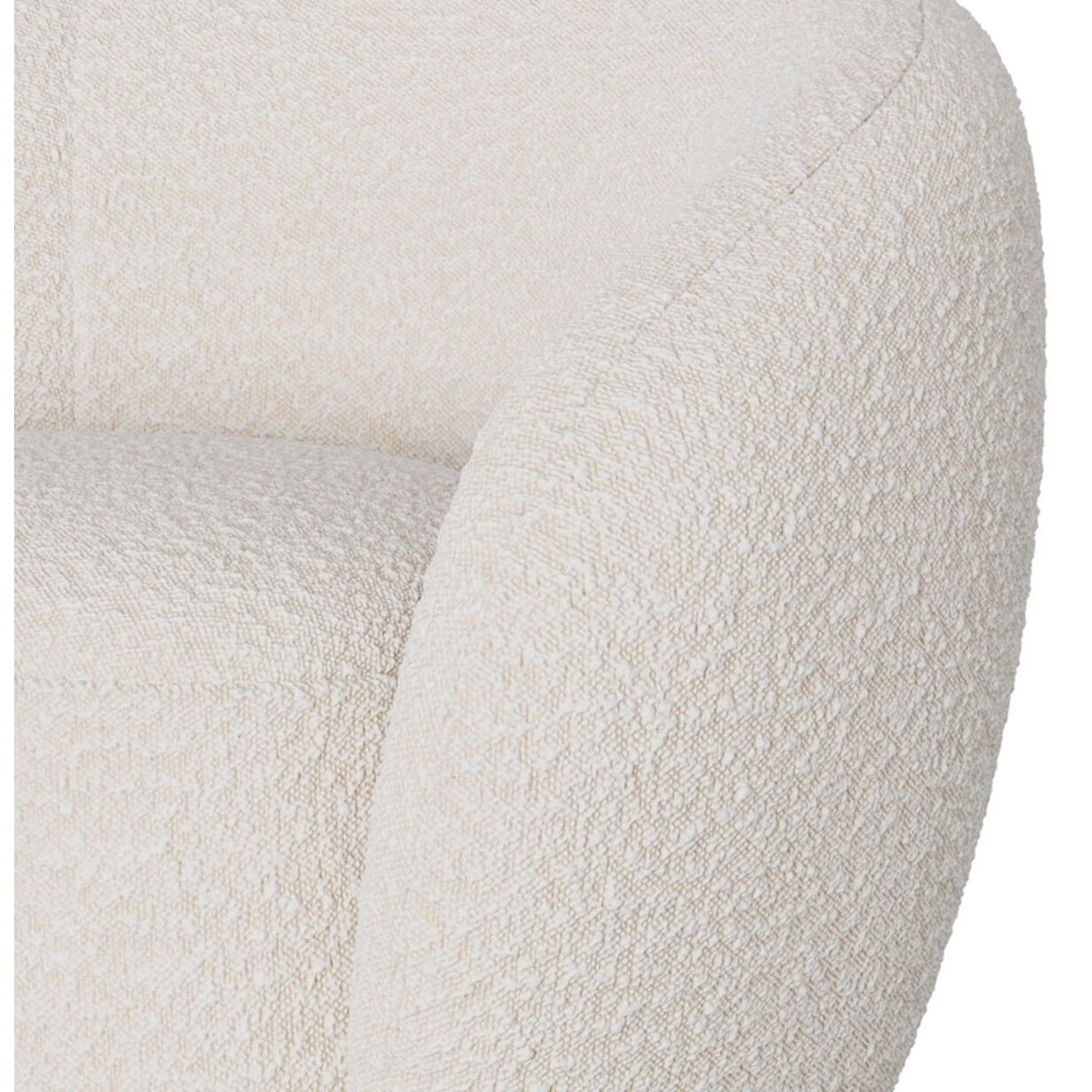 Fauteuil pivotant en tissu bouclé blanc - Naya