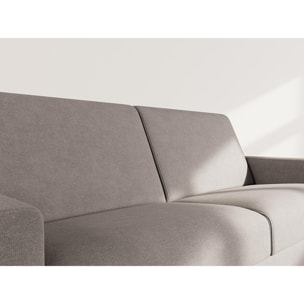 Julia - canapé lit 3 places convertible express couchage quotidien 140 cm matelas 14 cm en tissu - Gris