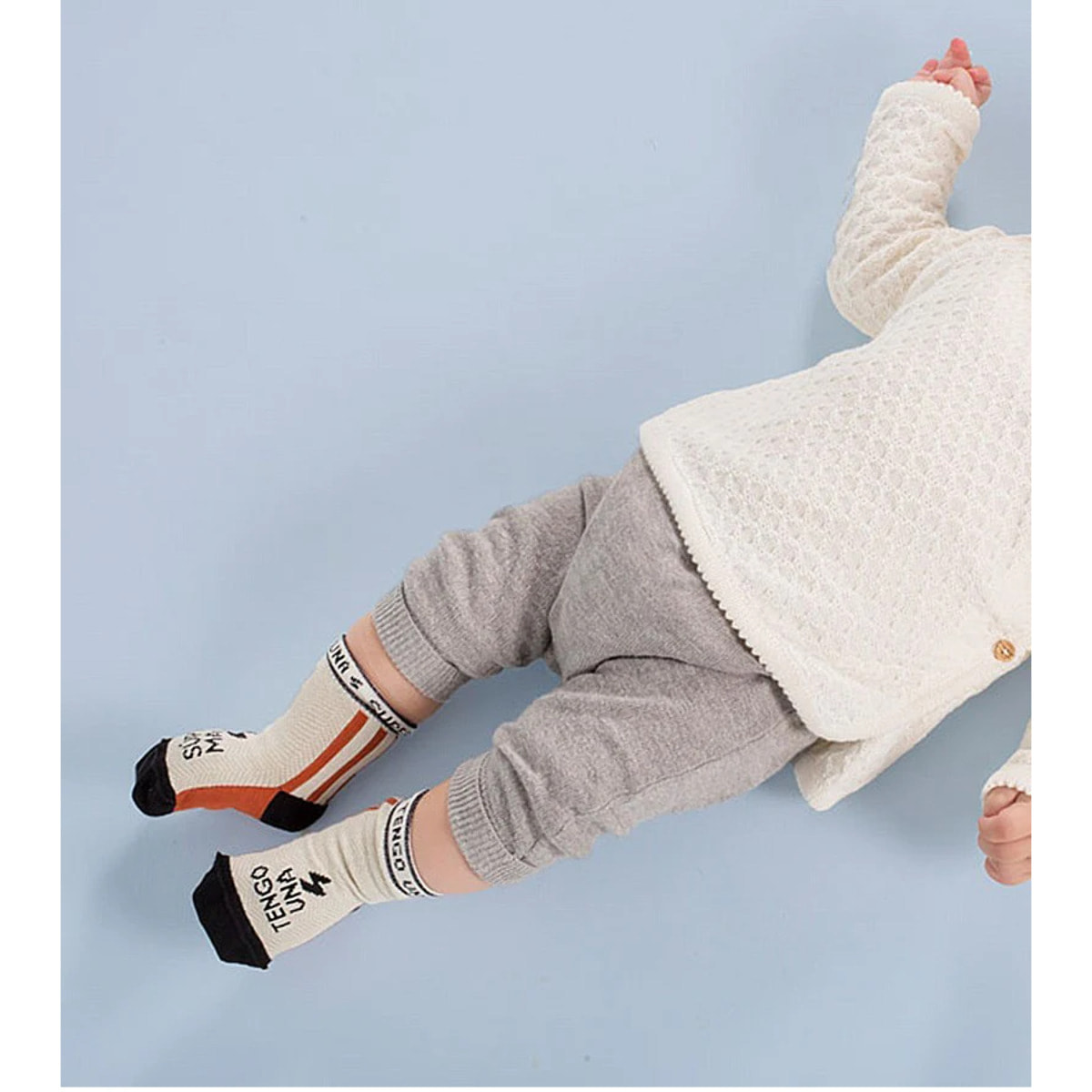 Mini Calcetines "Tengo una súpermamá" RAYAS talla 23-26