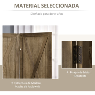 Biombo de 4 Paneles Separador de Ambientes Plegable 182x170 cm Biombo Separador de Ambientes para Salón Dormitorio Oficina Marrón Grisáceo