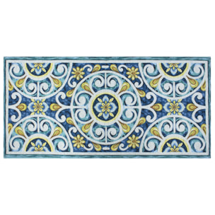 TAPPETO DA CUCINA DIS.ANDALUSIA COL.AZZURRO TOPAZIO 57x140 CM CON ANTISCIVOLO