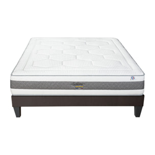 Ensemble Matelas Sublime & Sommier KIT15, 22 cm, Mémoire de Forme, technologie Tri-Lattes, Soutien Mi-Ferme