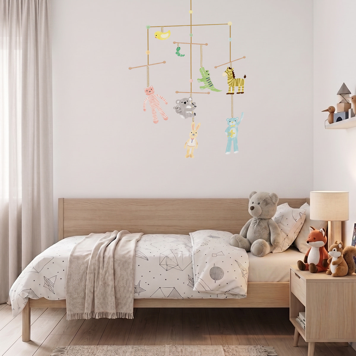 Stickers Muraux décoration adhésifs Portique Enfants Animaux