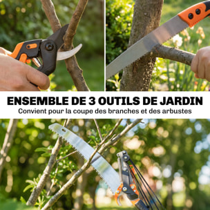 Élagueur télescopique 2 en 1 scie sécateur perche alu max. 2 m