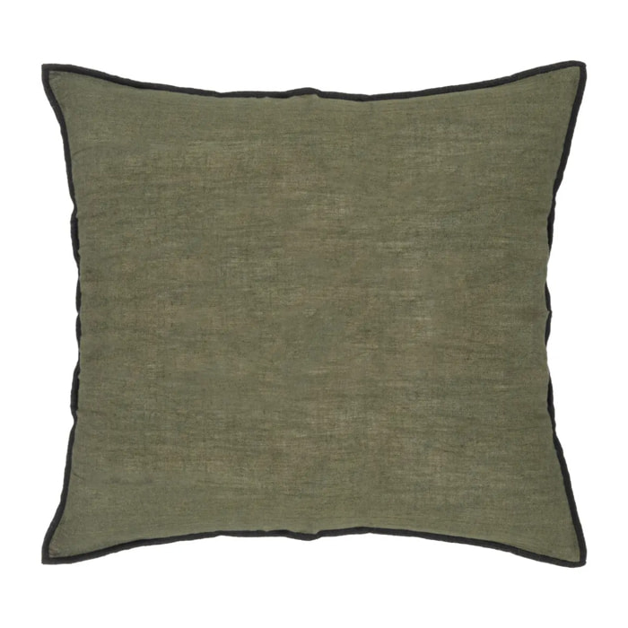 Coussin "Linah" coton vert kaki 45x45cm