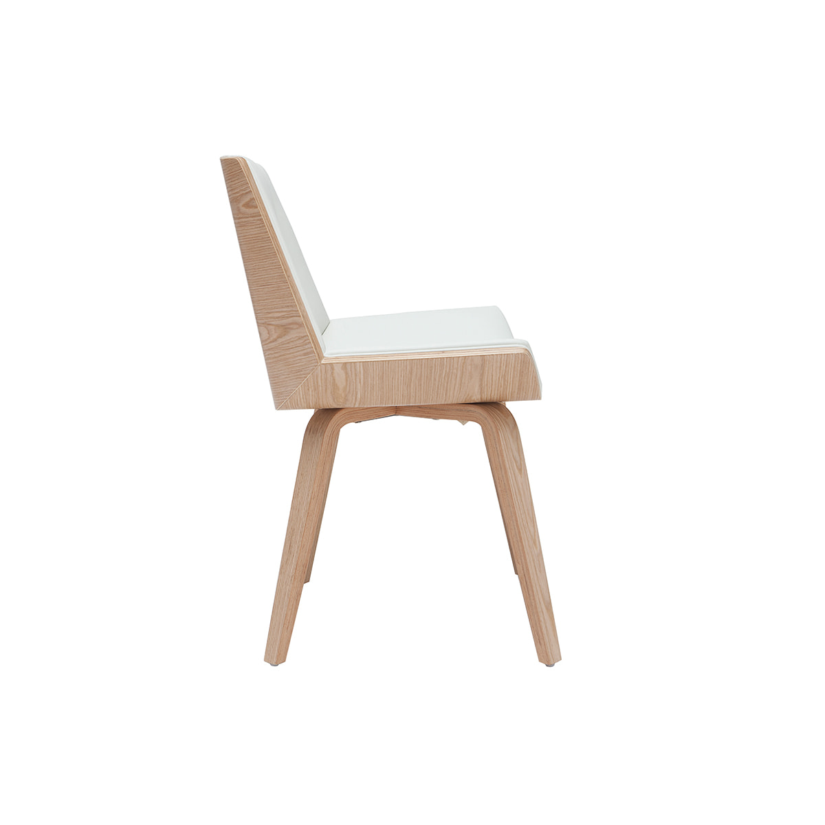 Chaise design blanc et bois clair MELKIOR