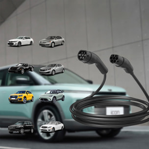 Cable de carga monofásico para vehículos eléctricos de Tipo 2 a Tipo 2. Con 32A y 7KW de potencia.